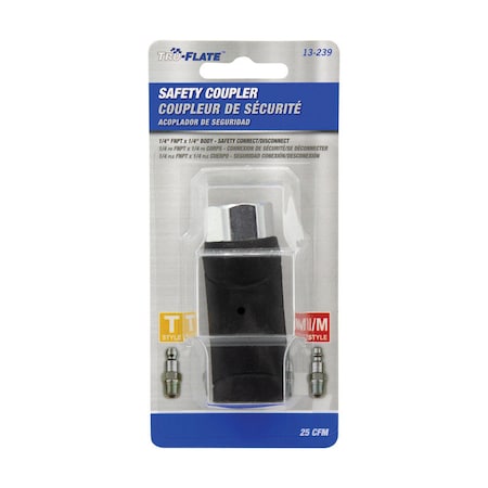 Plews-Edelmann Tru-Flate Steel Safety Coupler 1/4 in. Female 1 pc 13-239